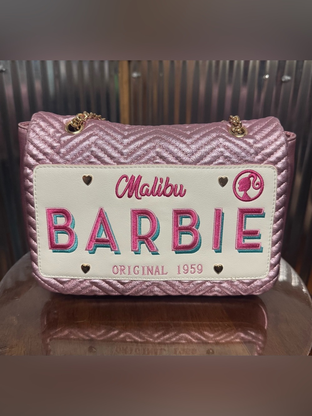 Skinnydip Barbie Malibu License Place Bag Purse